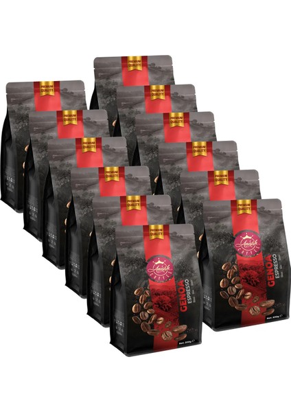 Genoa Espresso Çekirdek Kahve | 12x500G | Aromatik Tat ve Zengin Krema
