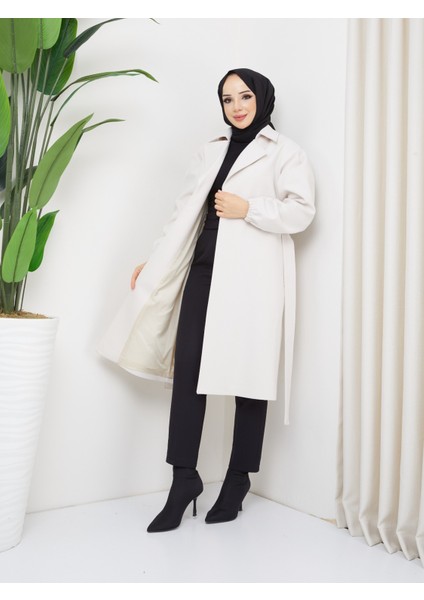 Kmkkombin Kuşak Detaylı Içi Astarlı Kaşe Kaban Mont Seyit ÖZEL123