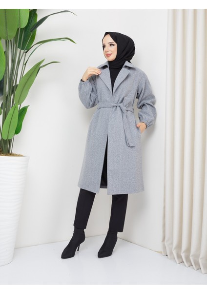 Kmkkombin Kuşak Detaylı Içi Astarlı Kaşe Kaban Mont Seyit ÖZEL123