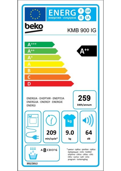 Kmb 900 Ig Kurutma Makinası (Ironfinish Kolay Ütüleme Özelliği)