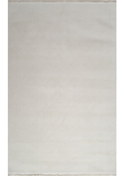 Zeus 09991B Beyaz Modern Sade Desen Halı