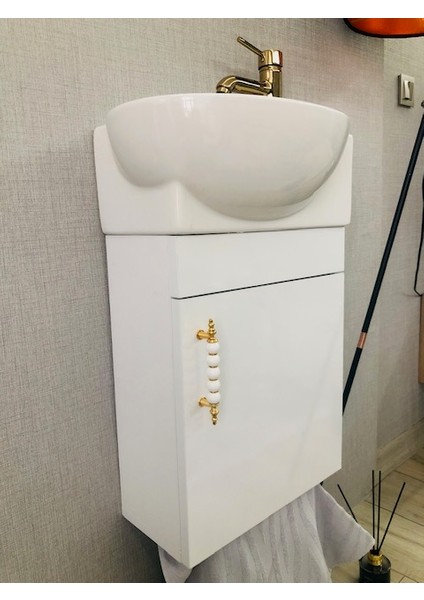 28*45 AdaGrup GOLD Mini Banyo Dolabı ve Lavabo