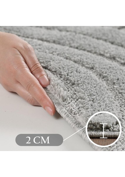 Yumuşak Peluş Tüylü Bohem Iskandinav Desenli Kabarık Bukleli Gri Tonlarında Halı modelleri