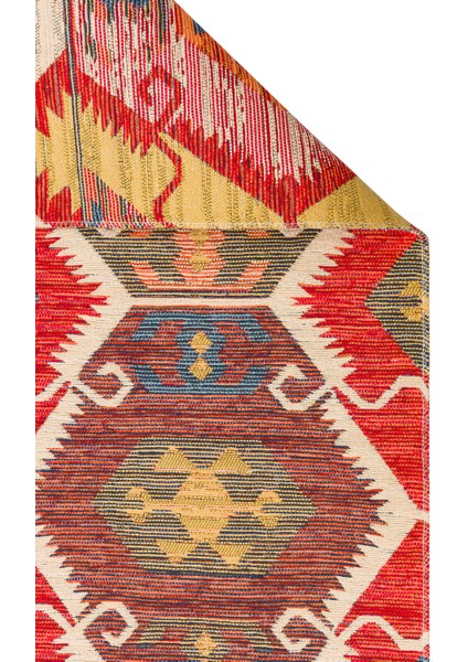 Nomad NMD06 Red Pamuk Ile Üretilen Çift Taraflı Kullanıma Uygun Yıkanabilir Otantik Kilim