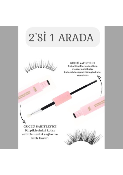 3'lü Kirpik Yapıştırıcı Seti - Kirpik Yapıştırıcı & Sabiyleyici & Remover, Eyelash Glue & Remover