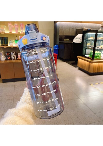 Chunkyated Semgears 2000 Ml. Büyük Kapasiteli Sızdırmaz Taşınabilir Su Şişesi - Mor (Yurt Dışından)