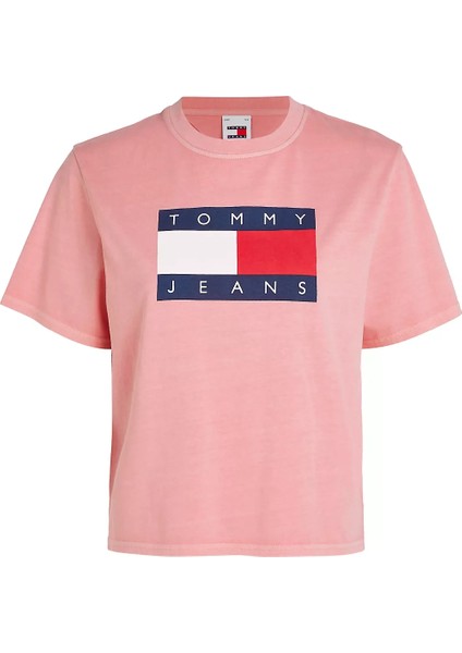 Tommy Hilfiger Kadın Tjw Bxy Tommy Flag Tee Ext T-Shirt-Pembe