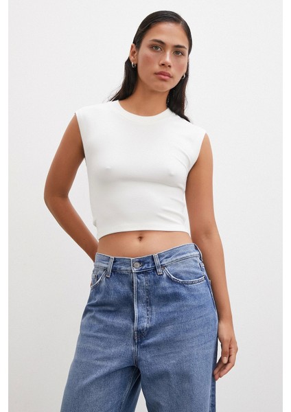 Sıfır Kol T-Shirt Beyaz
