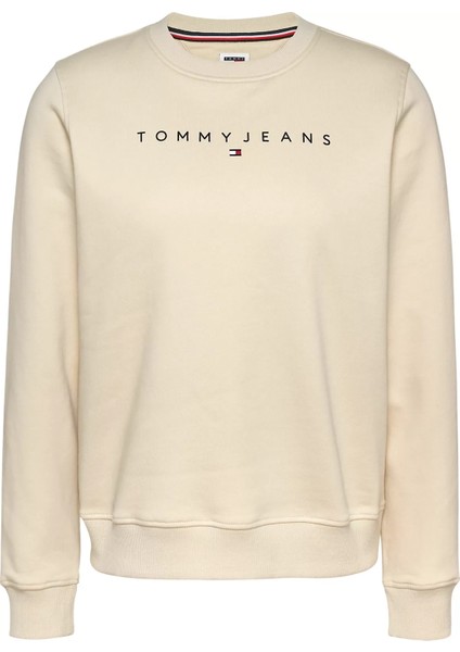 Kadın Tjw Reg Lınear Crew Ext Sweatshirt-Bej