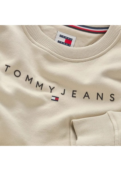 Kadın Tjw Reg Lınear Crew Ext Sweatshirt-Bej