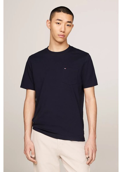 Erkek Pocket Tee T-Shirt-Lacivert