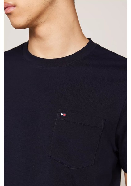 Erkek Pocket Tee T-Shirt-Lacivert