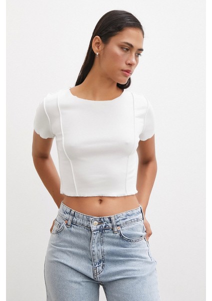 Kısa Kol T-Shirt Beyaz