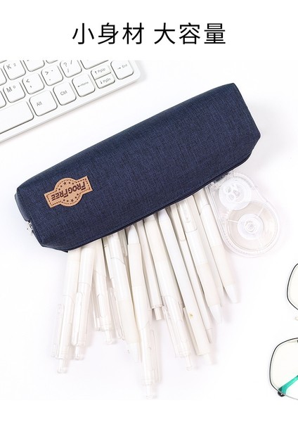 Kirlenmeye Dayanıklı Kırtasiye Çantası, Büyük Kapasiteli Kalem Çantası, Basit Stil Kalem Kutusu, Dayanıklı Kompakt Fermuarlı Kalem Çantası (Yurt Dışından) fırsatları