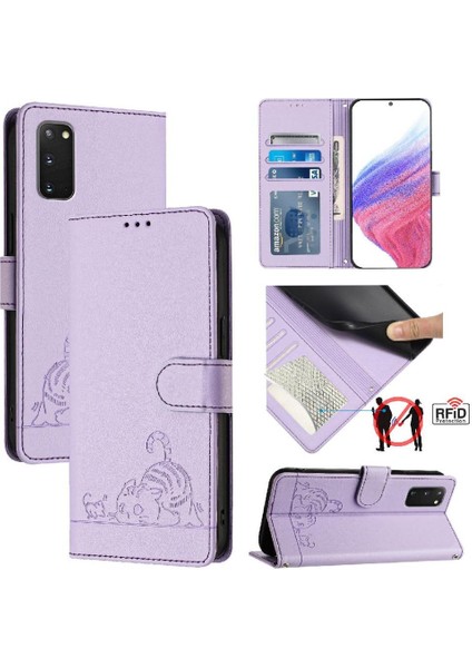 Samsung Galaxy S20 Kart Yuvası Tutucu Için Kickstand Kedi Rfıd Cüzdan (Yurt Dışından) indirimleri