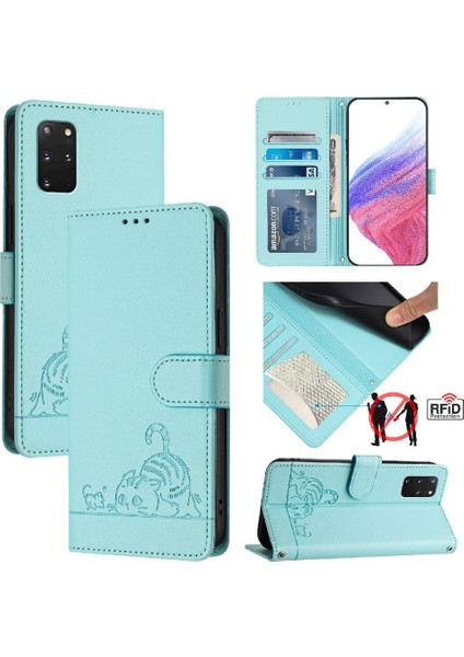 Samsung Galaxy S20 Artı Kedi Rfıd Kart Yuvası Tutucu Için Kickstand Flip (Yurt Dışından)