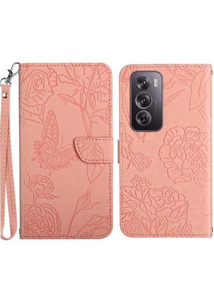 Oppo RENO12 Pro 5g Için Kılıf Bilek Kayışı Pu ile Darbeye Deri Kılıf (Yurt Dışından)