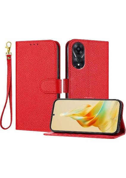 Oppo A78 4g Kart Yuvaları Için Telefon Kılıfı Tutucu Litchi Desen Cüzdan Flip Pu (Yurt Dışından)
