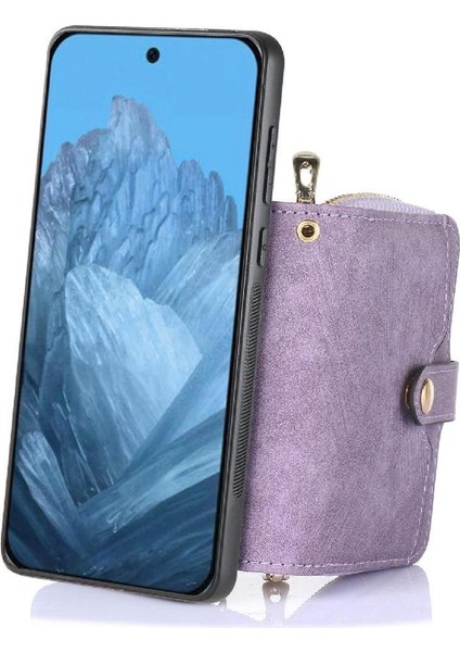 Google Piksel 9 Pro Xl Fermuar Kapatma Standı 7 Kart Yuvaları Premium Için Kılıf (Yurt Dışından)