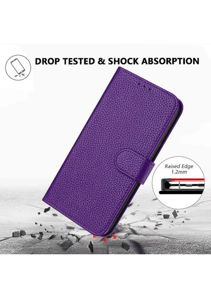 Realme Için Telefon Kılıfı 12 Pro Artı Flip Folio Litchi Desen Cüzdan Kart Pu (Yurt Dışından)