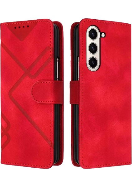 Samsung Galaxy Z Için Flip Case Kart ile Kat 6 Manyetik Kapak Pu Deri (Yurt Dışından)
