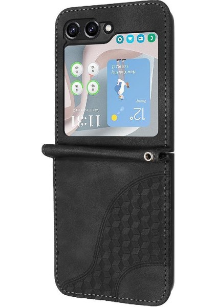 Samsung Galaxy Z Flip 6 Için Flip Case Pu Deri Kapak Çevirin Darbeye (Yurt Dışından)