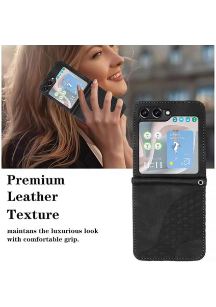 Samsung Galaxy Z Flip 6 Için Flip Case Pu Deri Kapak Çevirin Darbeye (Yurt Dışından)