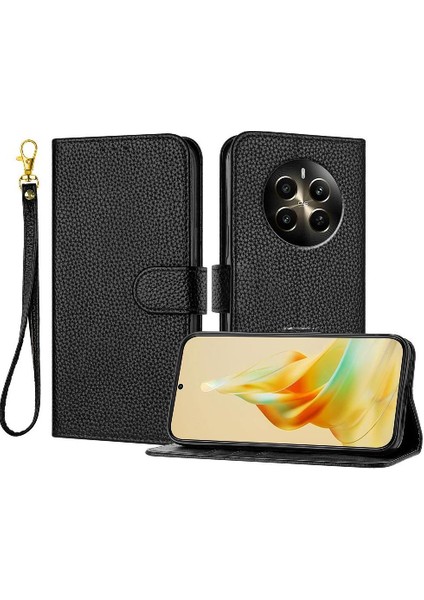 Realme 12 Artı Cüzdan Flip Için Telefon Kılıfı Folio Kart Yuvaları Tutucu Pu (Yurt Dışından)