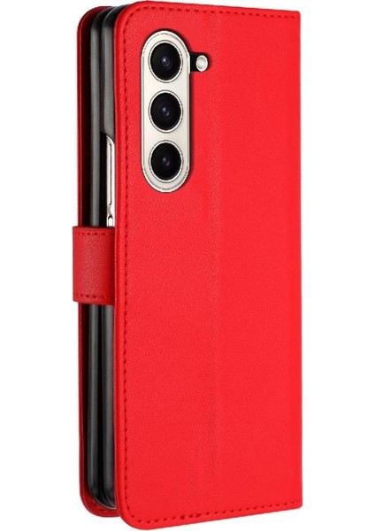 Samsung Galaxy Z Için Flip Case Fold 6 Kickstand Koruyucu Kapak Folio Pu (Yurt Dışından)