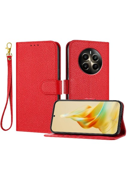 Realme 12 Artı Cüzdan Flip Için Telefon Kılıfı Folio Kart Yuvaları Tutucu Pu (Yurt Dışından)