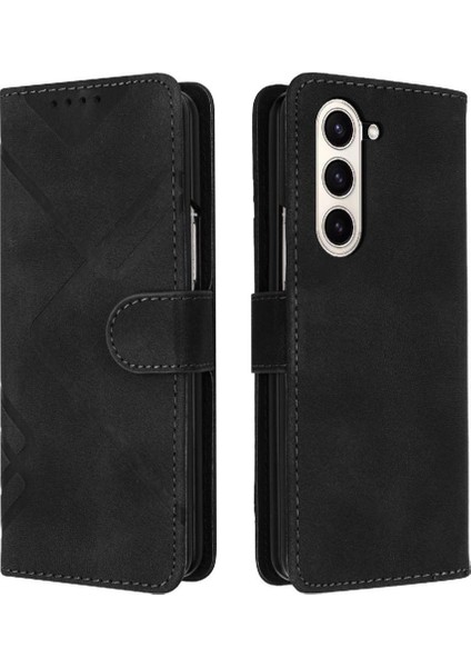 Samsung Galaxy Z Için Flip Case Kart ile Kat 6 Manyetik Kapak Pu Deri (Yurt Dışından)