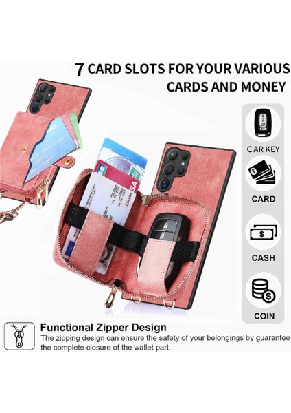Samsung Galaxy S24 Ultra Ayarlanabilir Kordon 7 Kart Yuvaları Için Kılıf Standı (Yurt Dışından) indirimleri