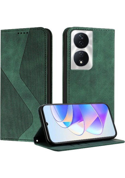 Onur Için Kılıf 90 Akıllı 5g Cüzdan Kickstand Pu Deri Folio Kapak Manyetik (Yurt Dışından)