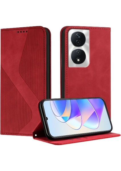 Onur Için Kılıf 90 Akıllı 5g Cüzdan Kickstand Pu Deri Folio Kapak Manyetik (Yurt Dışından)