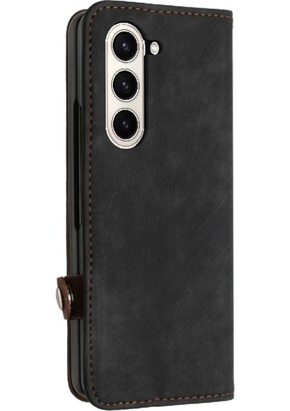Samsung Galaxy Z Için Kılıf Fold Kart Yuvası Standı ile 6 Flip Folio Kitap Pu (Yurt Dışından)