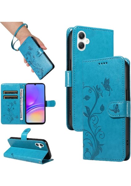 Samsung Galaxy A06 Kabartmalı Kelebek ve El ile Kart Yuvası Için Kılıf (Yurt Dışından)