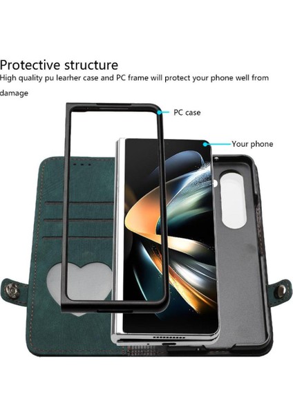 Samsung Galaxy Z Için Kılıf Fold Kart Yuvası Standı ile 6 Flip Folio Kitap Pu (Yurt Dışından)