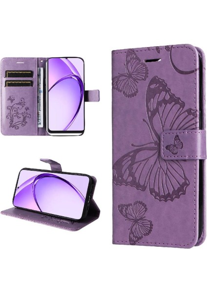 Kart Yuvası Standı Flip Kickstand ile Oppo A3 Pro 5g Pu Deri Için Kılıf (Yurt Dışından)