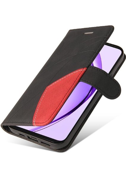 Oppo A3 Pro 5g Için Flip Case Dikiş Renk Deri Cüzdan Kickstand Flip (Yurt Dışından)