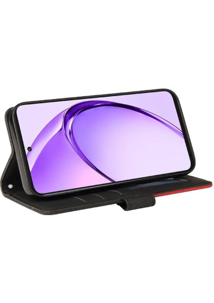 Oppo A3 Pro 5g Için Flip Case Dikiş Renk Deri Cüzdan Kickstand Flip (Yurt Dışından)