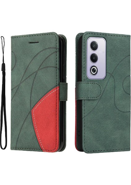 Oppo A3 Pro 5g Için Flip Case Dikiş Renk Deri Cüzdan Kickstand Flip (Yurt Dışından)