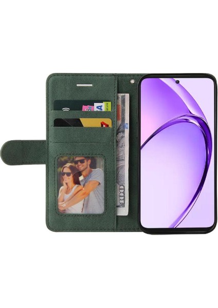 Oppo A3 Pro 5g Için Flip Case Dikiş Renk Deri Cüzdan Kickstand Flip (Yurt Dışından)