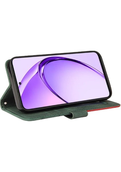 Oppo A3 Pro 5g Için Flip Case Dikiş Renk Deri Cüzdan Kickstand Flip (Yurt Dışından)