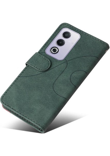Oppo A3 Pro 5g Için Flip Case Dikiş Renk Deri Cüzdan Kickstand Flip (Yurt Dışından)