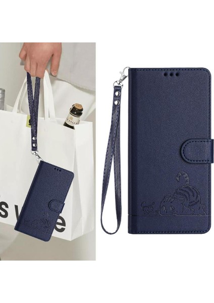 Samsung Galaxy Için Kılıf A52S 5g Kart Yuvası Tutucu Kickstand Kedi Rfıd Cüzdan (Yurt Dışından)