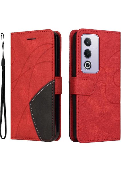 Oppo A3 Pro 5g Için Flip Case Dikiş Renk Deri Cüzdan Kickstand Flip (Yurt Dışından)