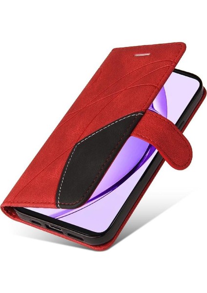 Oppo A3 Pro 5g Için Flip Case Dikiş Renk Deri Cüzdan Kickstand Flip (Yurt Dışından)