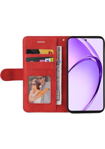 Oppo A3 Pro 5g Için Flip Case Dikiş Renk Deri Cüzdan Kickstand Flip (Yurt Dışından)