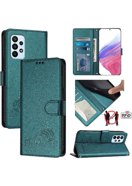 Samsung Galaxy M23 5G/M13 4g Kedi Rfıd Kart Yuvası Tutucu Kickstand (Yurt Dışından)