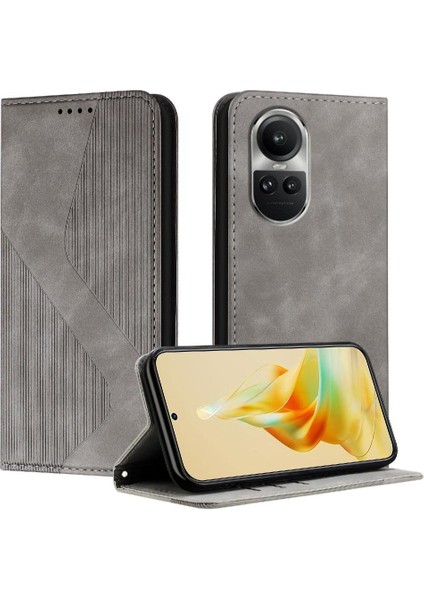Oppo Oppo 10 5g Pu Deri Kart Yuvaları Için Kılıf Tutucu Manyetik Cüzdan Flip (Yurt Dışından)